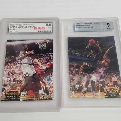 2340	

2 Shaquille O'Neal 1992-93 Graded Basketball Cards
One Rookie Cars