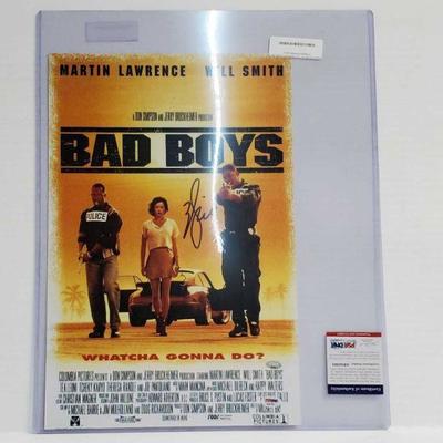2236	

Bad Boys Movie Poster Autographed By Will Smith- With COA
Size: 12Ã—18
