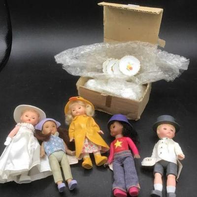 Madame Alexander Dolls and Miniature Tea Set