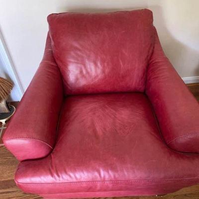 Natuzzi Red Leather Chair