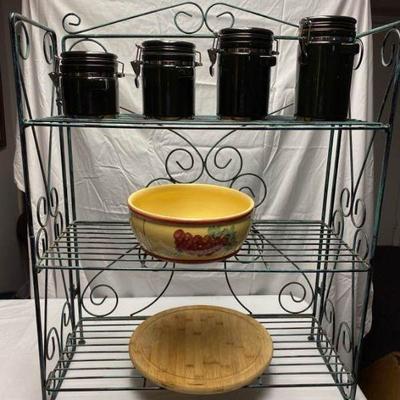 Bakers Rack & Canisters
