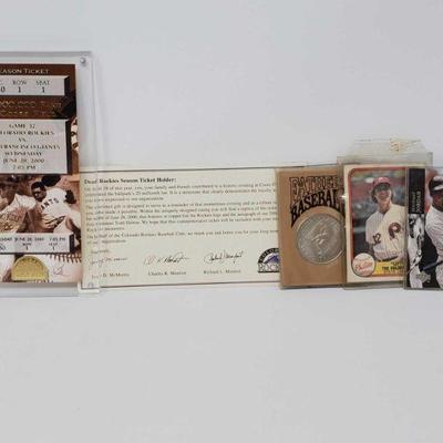 1118	
Rookie Season Ticket, 1993 Michael Jordan Baseball Card, and More!
Also Includes 1981 Steve Carlton Baseball Card, ans also fathers...