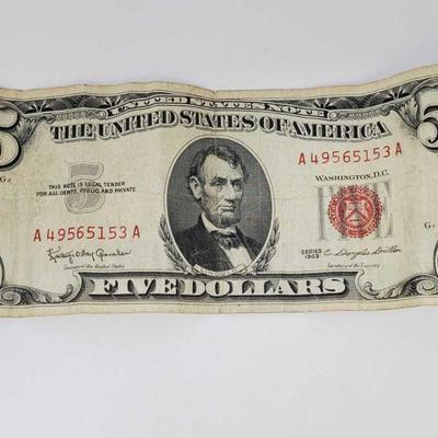 1048	
1963 Red Sealed Five Dollar Bill
1963 Red Sealed Five Dollar Bill