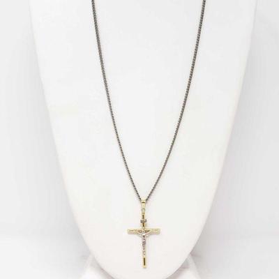 765	
Chain With 14k Gold Cross Pendant, 2g
Pendant Weighs Approx 2g. Only Pendant Is Gold. Chain Measures Approx 15