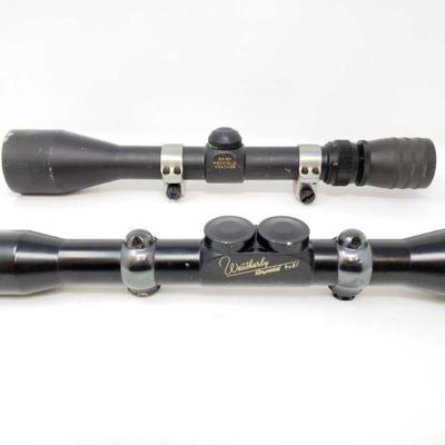 567	
Weatherly Imperial 4x81 And Redfield Tracker 3x-9x Rifle Scopes
Weatherly Imperial 4x81 And Redfield Tracker 3x-9x Rifle Scopes