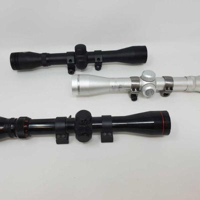 583	
3 Rifle Scopes
Brands Include- Simmons, and Ruger Sizes Include- 4Ã—32, and 3-9Ã—32