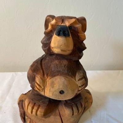 Baby Bear Wood Carving