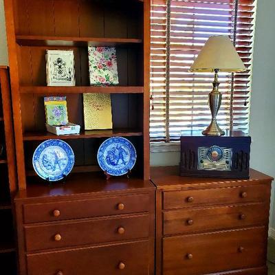 Ethan Allen file cabinet with shelf