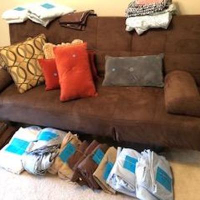 Futon - $40
Pillows - $2 each
King Sheet Sets