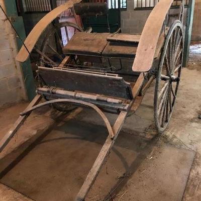  Vintage Meadowbrook Cart, 50” wheels, shaft tips broken