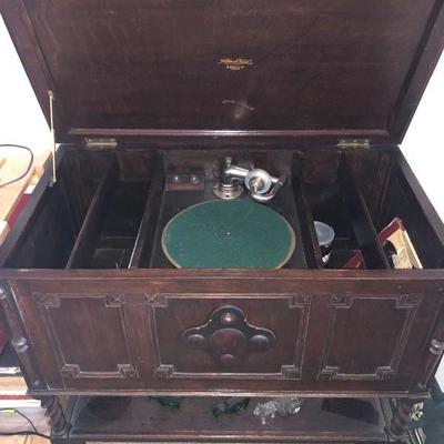 Antique record player. Still works