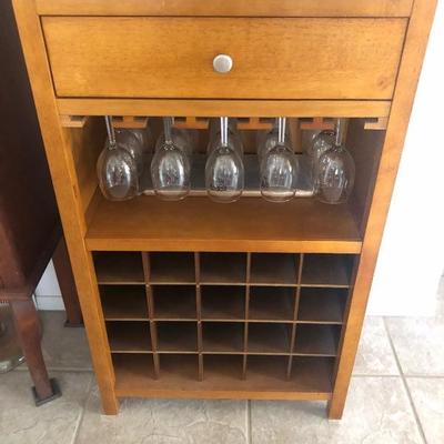 Wine cabinet and glass holder. 