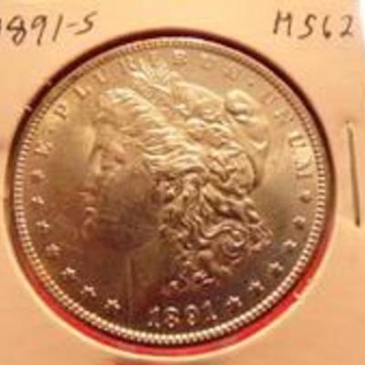 1891-S MORGAN DOLLAR MS62