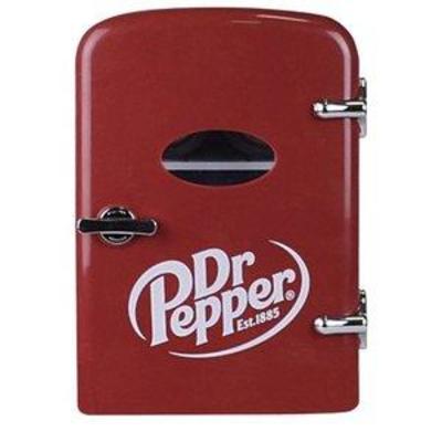 Dr Pepper Portable 6-can Mini Fridge, MIS135DRP, Burgundy