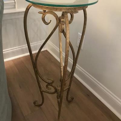 Glass and metal plant stand $55
11 1/2 X 30