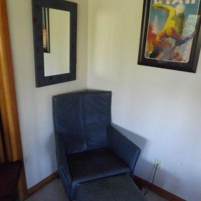 Leather chair and Ottoman $90