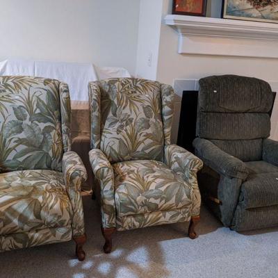 Lazy Boy recliners...even the tropical print ones recline!