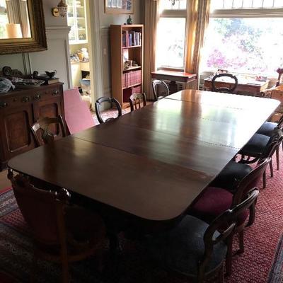Antique Mahogany Clawfoot Dining Table 