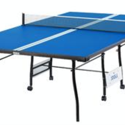 OOLA Envoy Indoor Table Tennis Table with Ping Pong Net and Post Set, 15mm Surface, Regulation Size 9' x 5', Blue (Surface), Black...