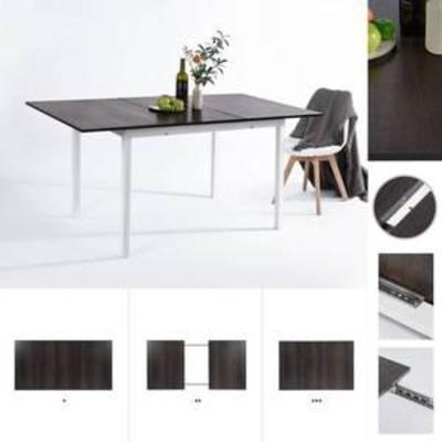 FurnitureR BARI LMKZ Black Extendable Dining Table