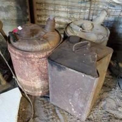 (3) Antique GasOil Cans