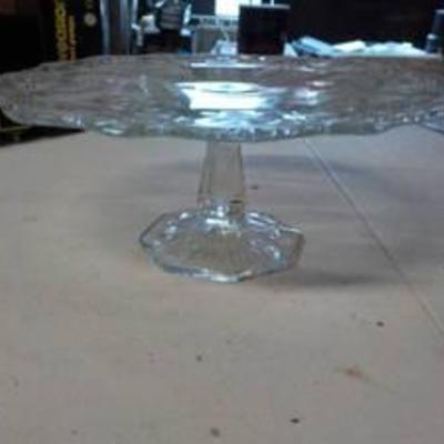glass cake stand 11 wide x 4 12 tall