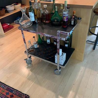 Frederic Ruyant for Ligne Roset Stainless Steel Trolley Rolling Bar Cart 29