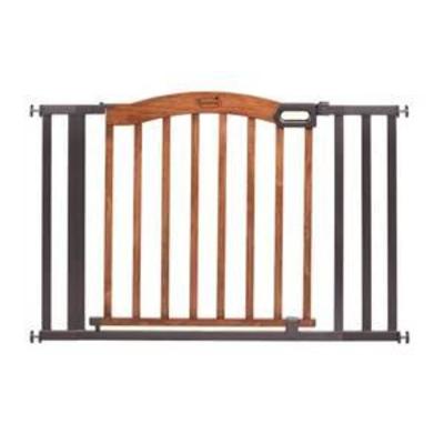 Summer Decorative Wood & Metal Safety Baby Gate, New Zealand Pine Wood and a Slate Metal Finish Ã¢ 32Ã¢ Tall, Fits Openings up to 36Ã¢ to...
