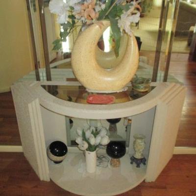 Ornate Half Moon Accent Table 
