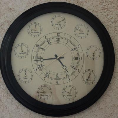 Bombay Company Round 24â€ World Time Clock