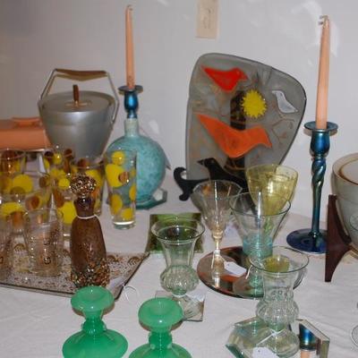 Art glass and vintage barware
