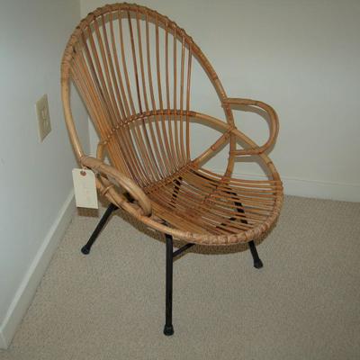 Rattan and metal chair