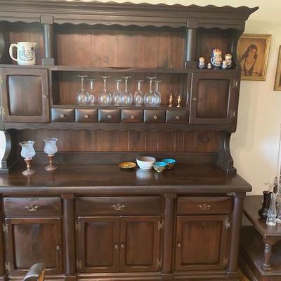 Walnut buffet and hutch, brought down from New Hampshire and squirreled away in the barn since 1979