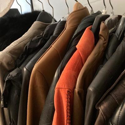 Dozens of leather jackets