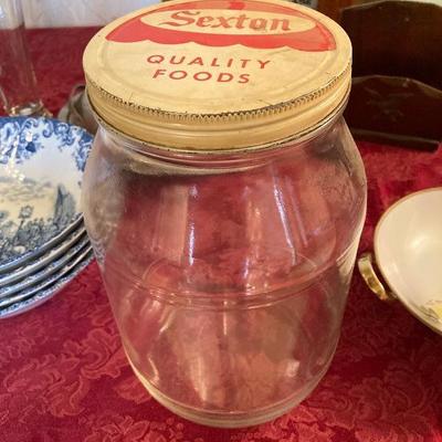 Sexton Quality Foods jar with lid