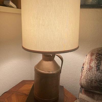 Copper jug lamp marked 