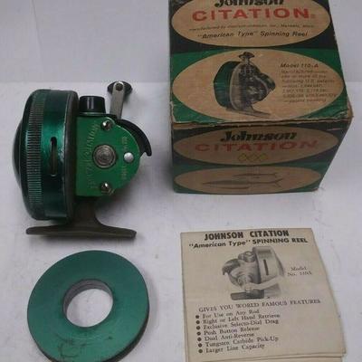 https://www.ebay.com/itm/124271127520	PR3011 USED VINTAGE JOHNSON CITATION SPINNING REEL MODEL NO. 110A	Auction
