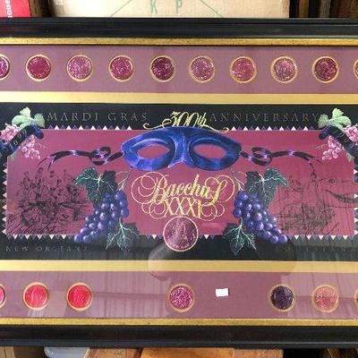 WL6012 https://www.ebay.com/itm/124268113916 WL6012: Bacchus 1999 Framed Poster with Doubloons New Orleans Mardi Gras Local Pickup...