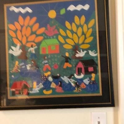 PR2094 https://www.ebay.com/itm/114314563906 PR2094: Mayina Mid Century Needle Point Folk art Framed Local Pickup Auction  Starts After...