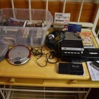 Lot of Audio Electronics -Cassette Recorders, Voice Recorder, CD Discman Players, Blank Media, & Cassette Tapes