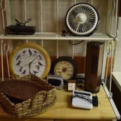 Fans, Clock Radio, Bird Call Clock, Travel Clock, Baskets, Weather Alert Radio, Thermometer