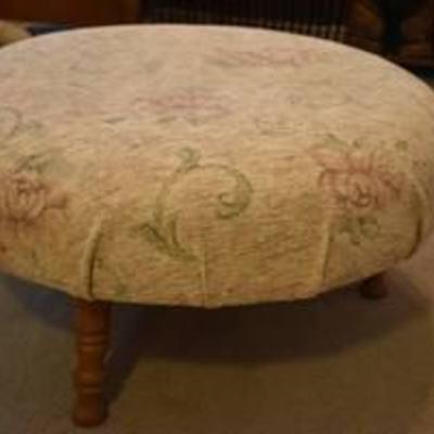 Large Covered Round Wood Footstool -12Tx25W