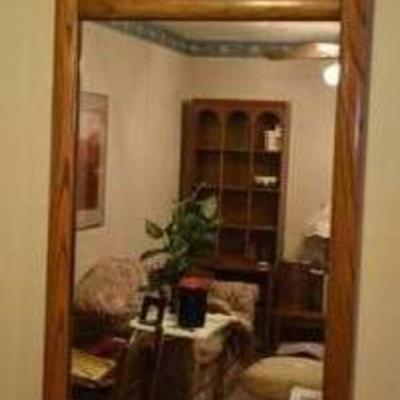 Large Wood Frame Mirror 44H x 28W