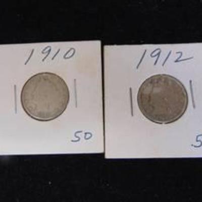 1910 and 1912 V Nickel