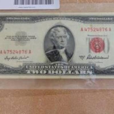 1953 Series $2 Bill - Under Laminate -