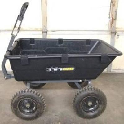 Gorilla Carts Heavy-Duty Poly Yard Dump Cart with 2 In 1 Convertible Handle Capacity