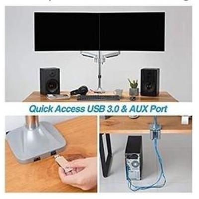AVLT Dual 32 Monitor Long Pole Desk Stand