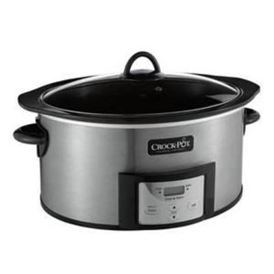 Crock-Pot SCCPVI600-S 6-Quart Countdown Programmable Oval Slow Cooker with Stove-Top Browning, Stainless Finish