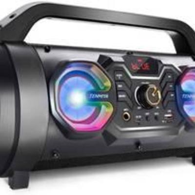 Bluetooth Speakers, 30W Portable Bluetooth Boombox with Subwoofer,
