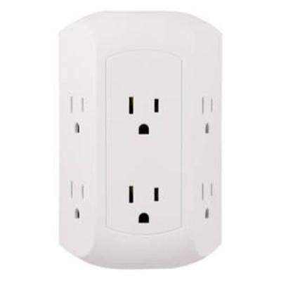GE Pro 6 Outlet Surge Protector Adapter Spaced